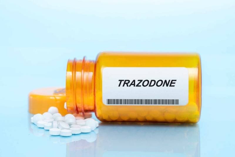 trazodone pills spilled from bottle
