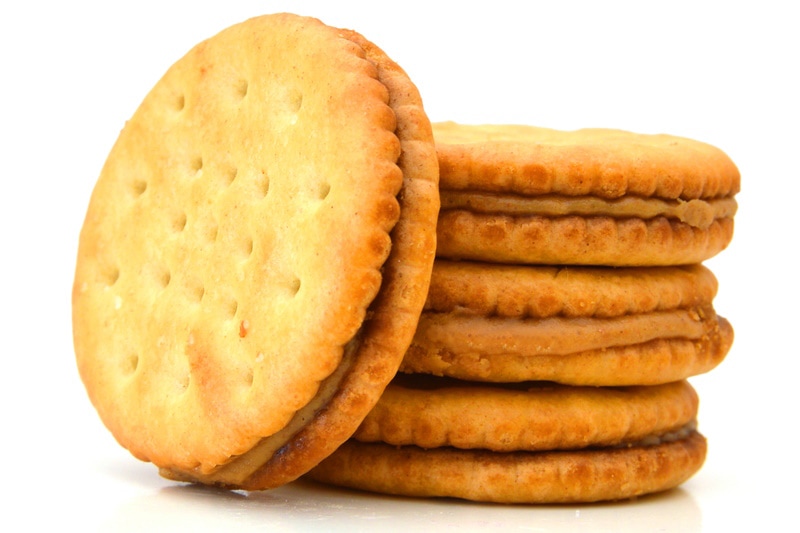 A stack of Peanut butter crackers
