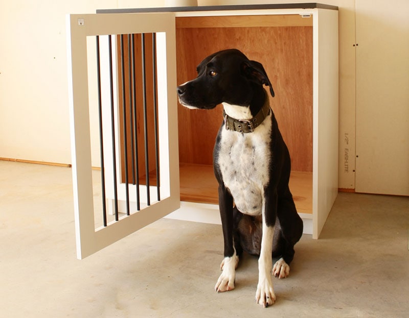 diy wooden dog crate cabinet