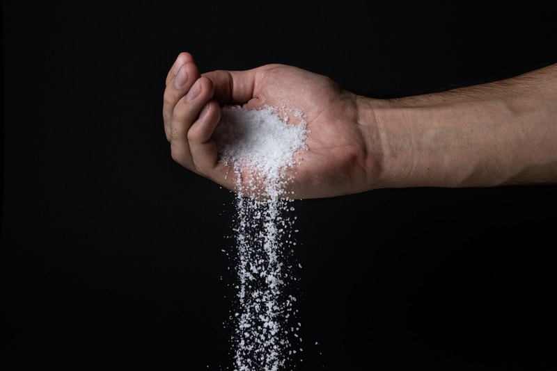 salt in human hand