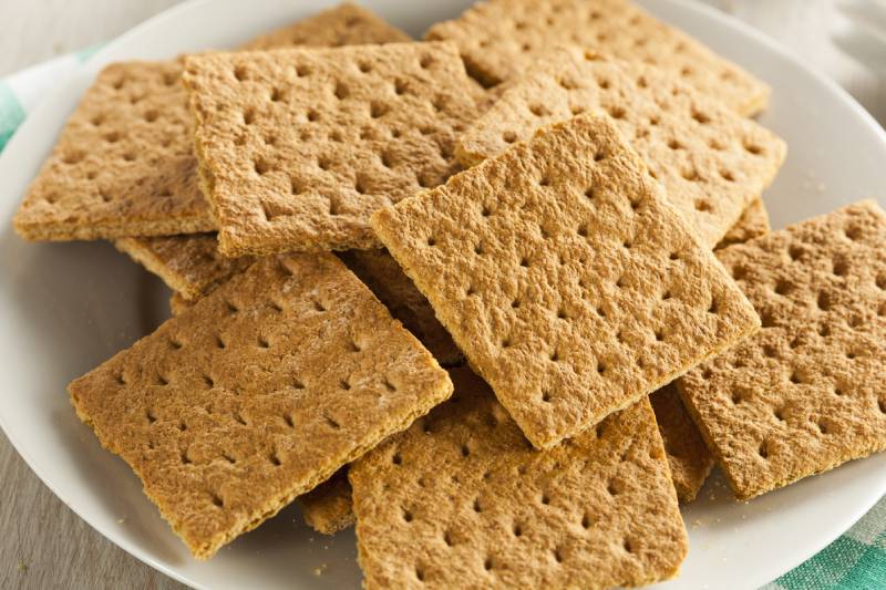 Healthy Honey Graham Crackers on a Plate