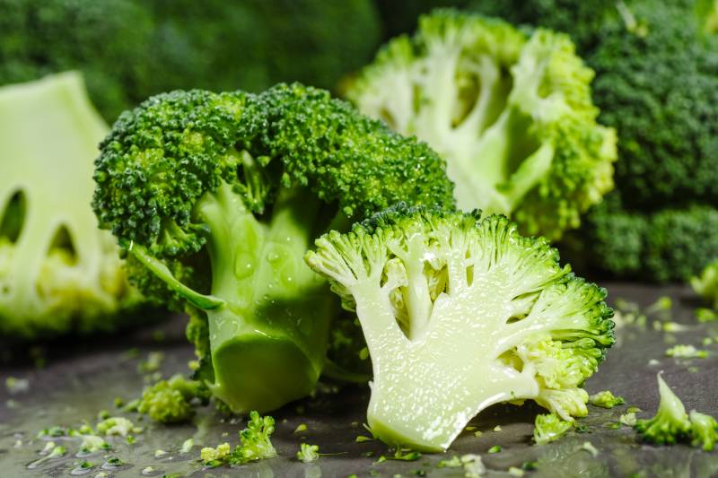 Macro photo green fresh vegetable broccoli