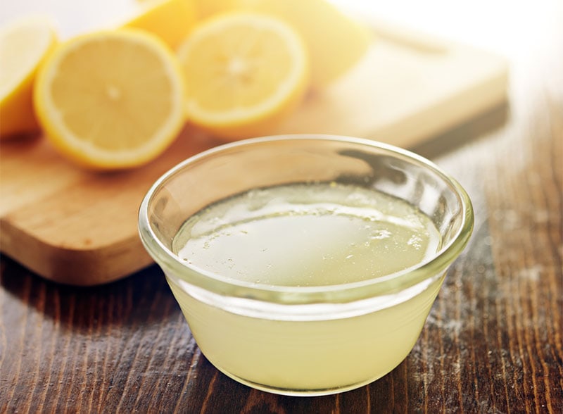 freshly squeezed lemon juice in small bowl 