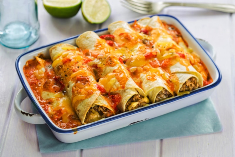 Enchiladas in a pan