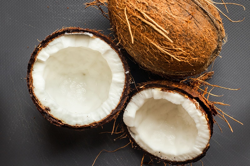 sliced coconut on the table