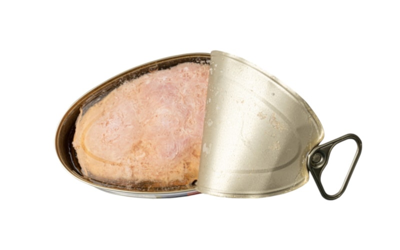 Canned meat opened lid
