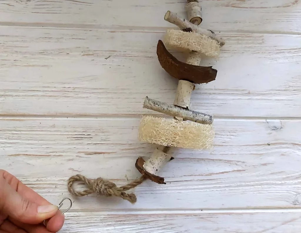 Parrot toy fromnatural materials