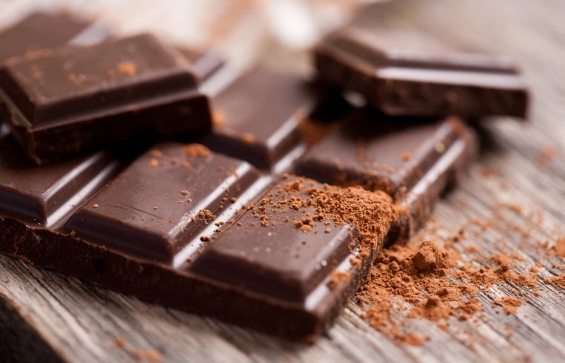 chocolate bar on wooden surface