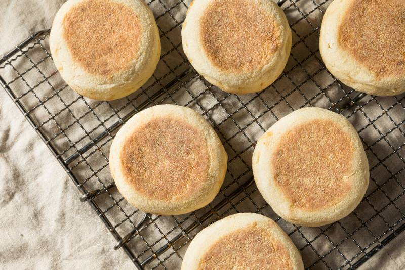 freshly baked english muffins