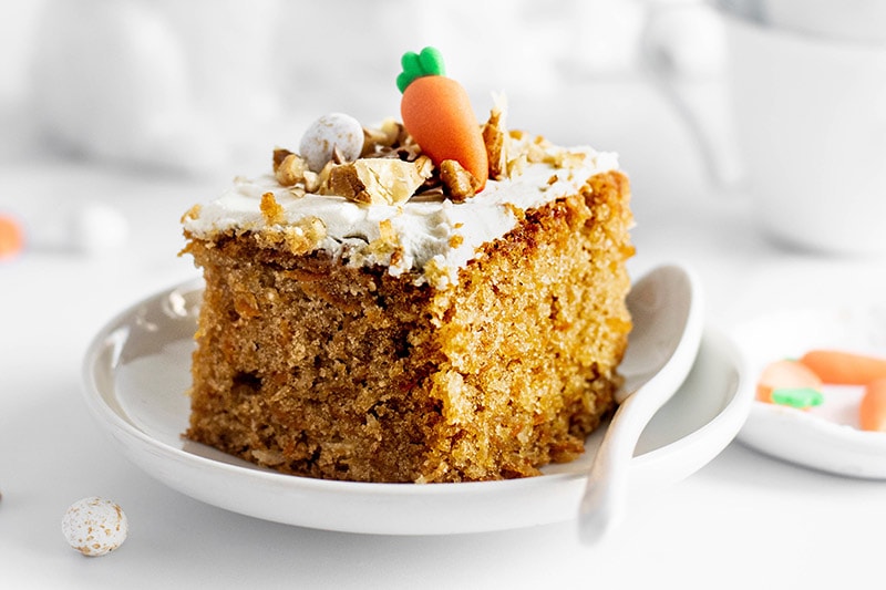 slice of homemade carrot cake