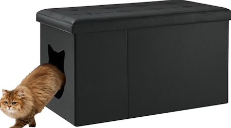 SWEET BARKS Designer Enclosure Hidden Washroom Bench Ottoman Cat Litter