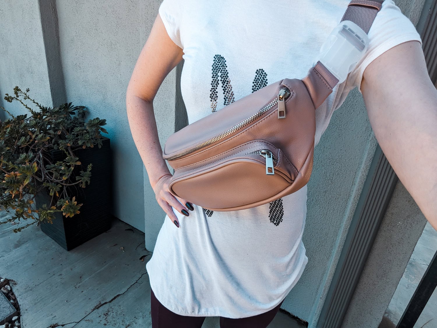 Kibou Dog Walking Bag - wearing the bag