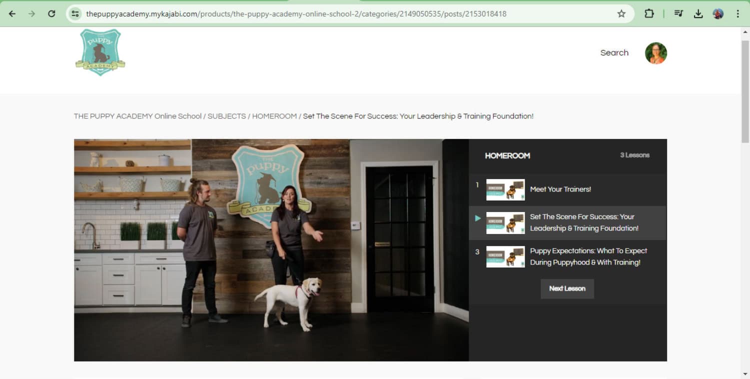 The Puppy Academy Online School - training video