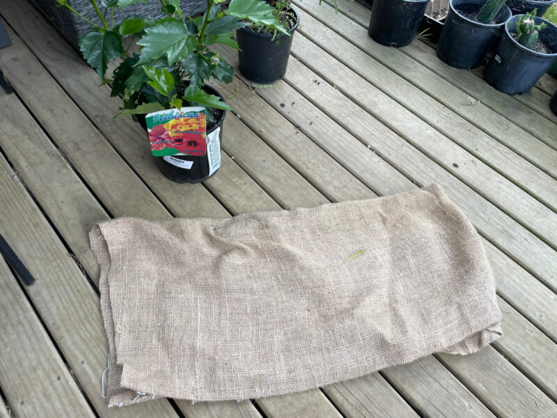 Preparing the jute bag